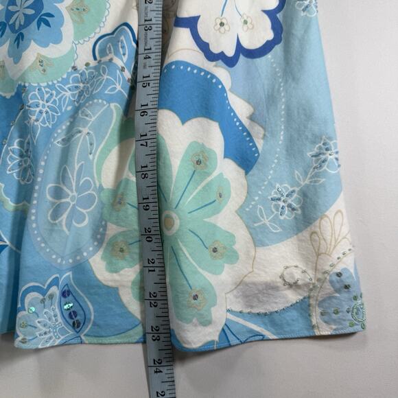 Y2K New York & Company Boho Sequin Beaded Floral Lined Midi Skirt Wms Size M - Picture 8 of 11